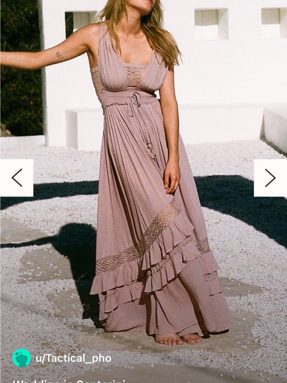 Free People Dusty Rose Santa Maria Maxi Dress with Ruffle & Lace Details